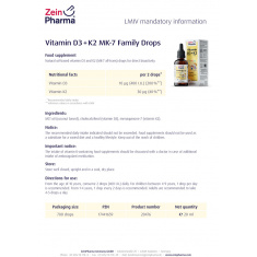 Витамини К2+Д3 Капки / Vitamin MK-7 – ZeinPharma (20 мл)