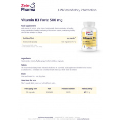 Витамин Б3 – НИАЦИН / NIACIN – ZeinPharma (90 капс)