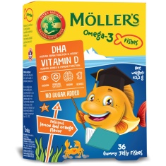 Moller's Омега-3 - ягода х36 желирани рибки