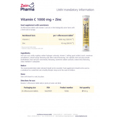 Разтворим Витамин С + Цинк – ZeinPharma (20 табл)