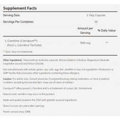 Now - L-Carnitine 500 Мг - 30 Капсули