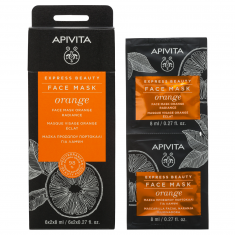 Apivita Express Beauty озаряваща маска за лице с портокал 2 x8 ml
