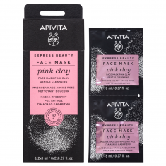 Apivita Express Beauty дълбоко почистваща маска за лице с розова глина 2 x8 ml