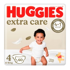 Huggies Екстра Кеър пелени 4 (8-16 kg) х60 броя