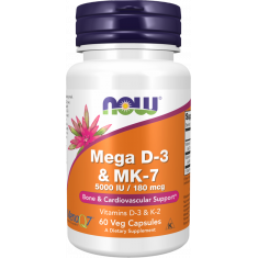 Mega Vitamin D-3 5000 IU + MK-7 K-2 180 mcg