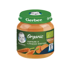 Nestle Gerber Органик пюре от морков и сладък картоф 125 g