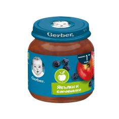 Nestle Gerber Пюре от ябълки и боровинки 125 g