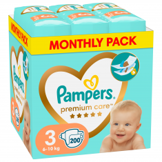 Pampers Premium Care Montly Pack пелени 3 Миди x200 броя