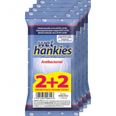 Wet Hankies Clean Антибактериални влажни кърпи х15 броя 2+2