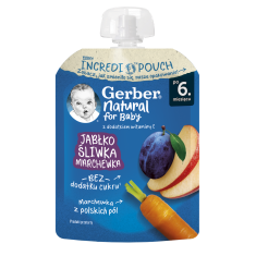 Nestle Gerber Пауч ябълка, слива и морков 6м+ 80 g