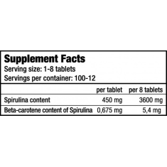 Spirulina 450mg. / 100 Tabs.