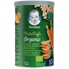Nestle Organic Пшенично-овесен снакс с морков и портокал 35 g