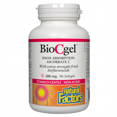 Natural Factors BioCgel Витамин C 500 mg (Калциев аскорбат с висока абсорбция) х90 софтгел капсули