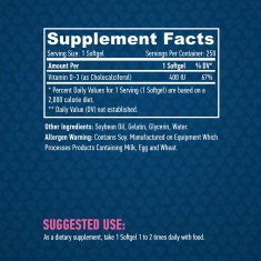Vitamin D-3 / 400 IU / 250 Softgels
