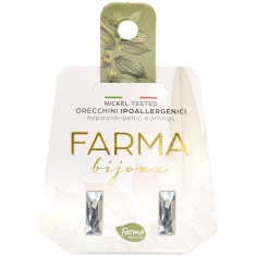 FARMA BIJOUX Обици багета 12х4 mm кристал 16С01
