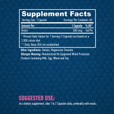 Biotin 500mcg. / 60 Caps.