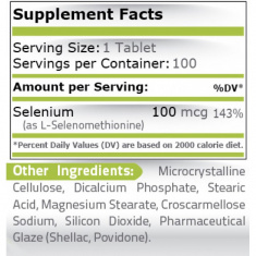 Pure Nutrition - Selenium - 100 Мкг - 100 Таблетки