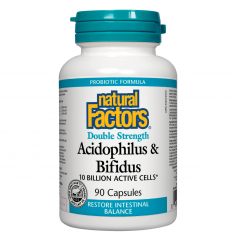 Natural Factors Ацидофилус бифидус Double Strength 10 млрд. активни пробиотици х90 капсули