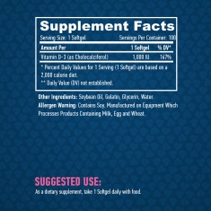 Vitamin D-3 / 1000 IU / 100 Softgels