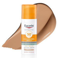 Eucerin Oil Control SPF50+ Оцветен слънцезащитен гел-крем за лице - Тъмен 50 ml