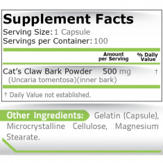 Pure Nutrition - Cat's Claw 500 Мг - 100 Капсули