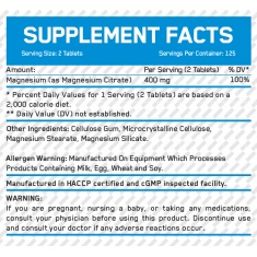 Magnesium Citrate 200mg / 100 Tabs.