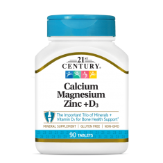 21st Century Calcium Magnesium Zinc + D3 - Калций, Магнезий, Цинк + D3 | 90 tabs