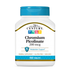 21st Century Chromium Picolinate 200mcg - Хром | 100 tabs