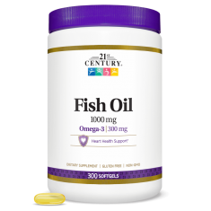 21st Century Fish Oil 1000mg - Омега 3 Рибено Масло | 300 sgels