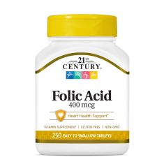 21st Century Folic Acid 400mcg - Фолиева Киселина | 250 tabs