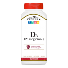 21st Century Vitamin D3 125mcg (5000IU) - Tabs - Витамин D | 360 tabs