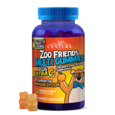 21st Century Zoo Friends Multi Gummies + Extra C - Мултивитамини за Деца | 60 gummies