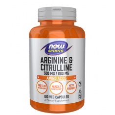 Arginine 500mg & Citrulline 250mg / 120Vcaps.