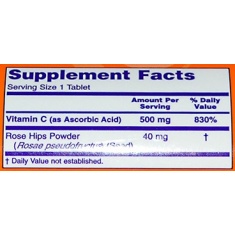 Vitamin C-500 with Rose Hips / 250 tab.