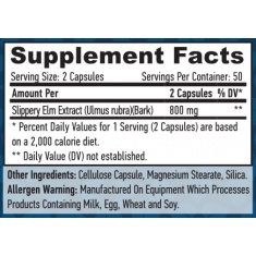Slippery Elm 400mg. / 100 VCaps.