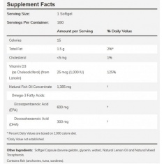 Ultra Omega 3-D / 180 Softgels