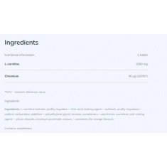 Gold L-carnitine 1000 + Chromium / 20 Effervescent Tabs Orange