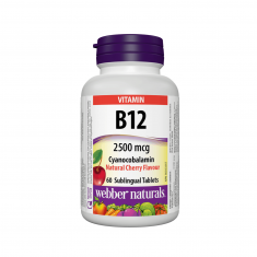 Webber Naturals Витамин B12 цианокобаламин 2500 µg х60 сублингвални таблетки