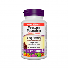 Webber Naturals Мелатонин 10 mg + Магнезий 150 mg х60 дъвчащи таблетки