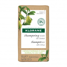 Klorane Енергизиращ твърд шампоан със седра за нормална до мазна коса 80 g