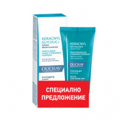 Ducray Keracnyl Измиващ гел за лице и тяло 40 ml + Keracnyl Glycolic+ Крем 30 ml