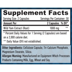 Wild Yam Root 500 mg / 100 Caps