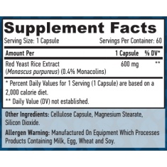 Red Yeast Rice 600 mg / 60 Vcaps