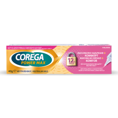 Corega Max Hold + Comfort Фиксиращ крем за зъбни протези 40 g