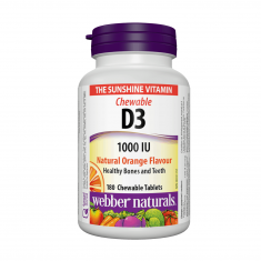 Webber Naturals Витамин D3 1000 IU вкус на портокал x180 дъвчащи таблетки