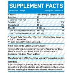 Molecularly Distilled Omega-3 Fish Oil / 90 Softgels
