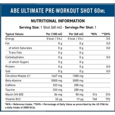 ABE Shot Pre-Workout Box / 20 x 60 ml Blue Lagoon