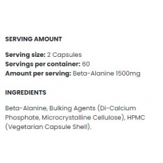Beta Alanine 1500 / 120 Caps
