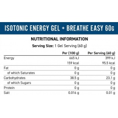 Breathe Isotonic Energy Gel - Open Your Airwaves / 20 x 60 g Blackcurrant