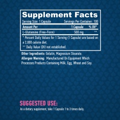 Haya Labs L-Glutamine 500 mg x100 капсули